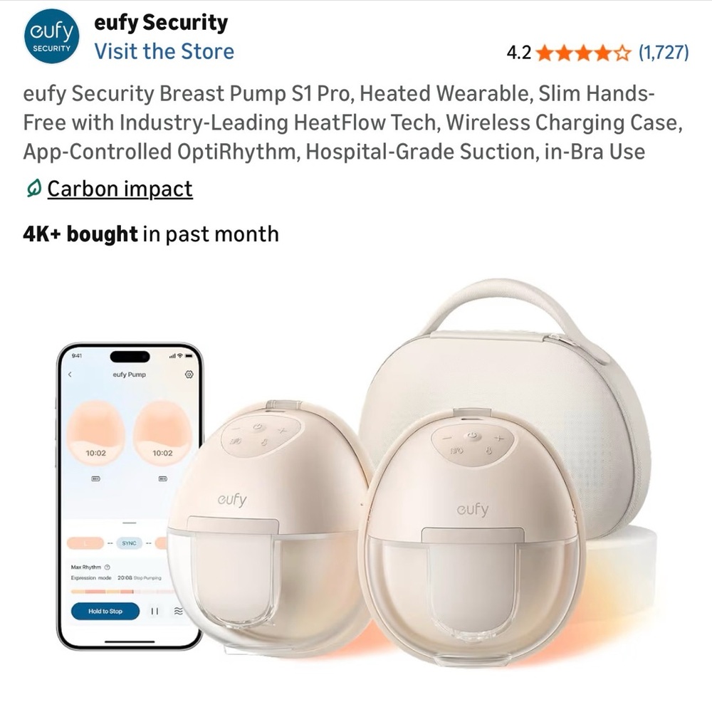 eufy Security Breast Pump S1 Pro - Cream